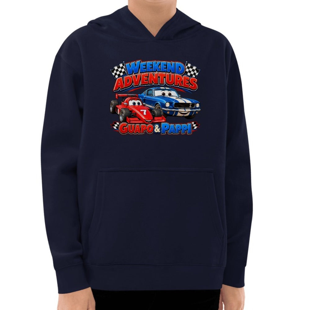 Guapo & Pappi Weekend Adventures kids hoodie in navy