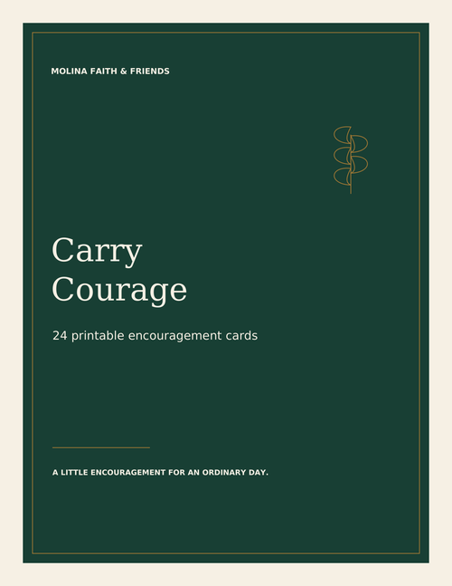 Carry Courage - 24 Printable Encouragement Cards cover
