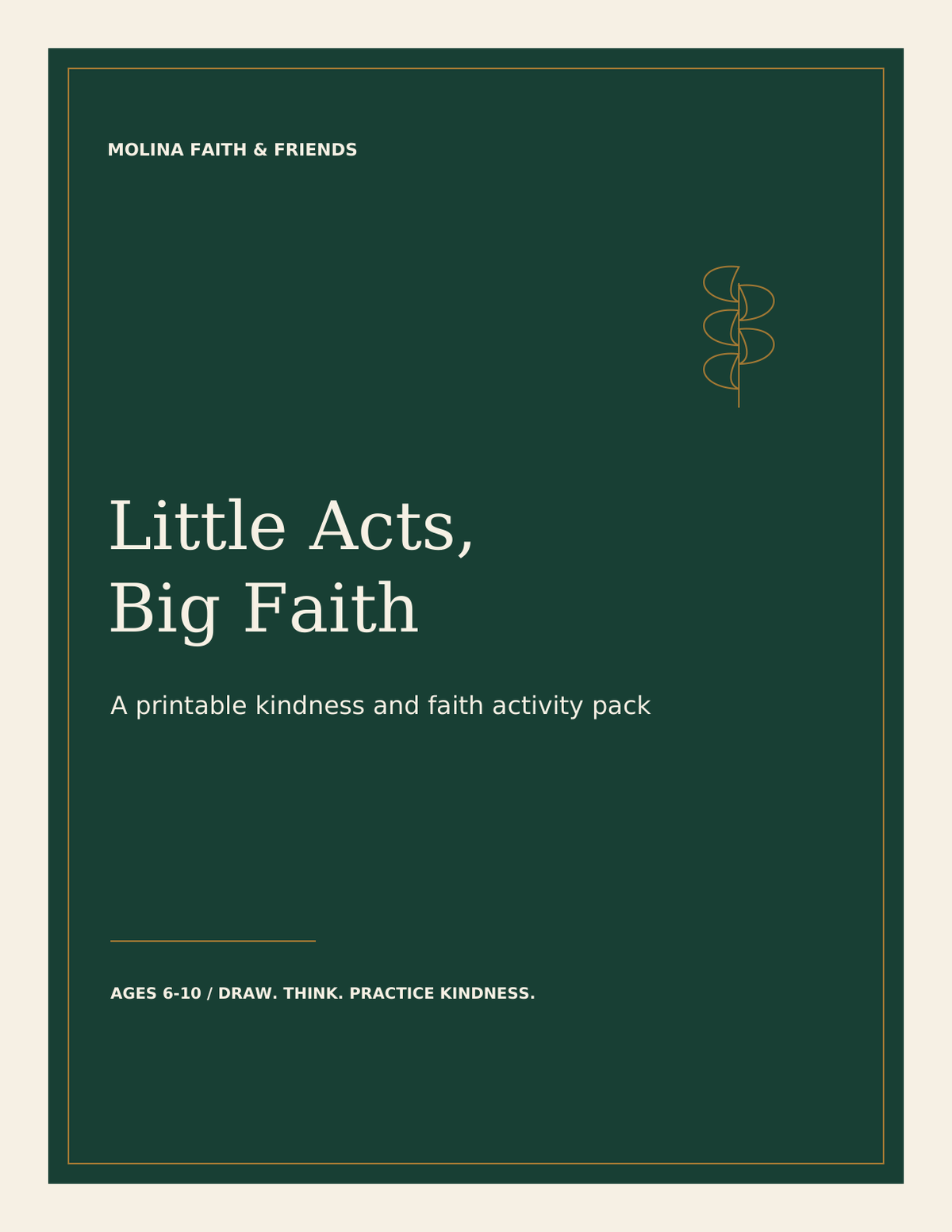 Little Acts, Big Faith - Kids Activity Pack cover